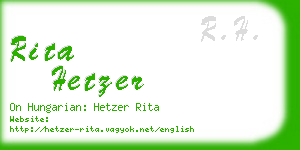 rita hetzer business card